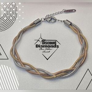 18K Yellow Gold, Rose Gold,  & White Gold Titanium 3 Blade Bracelet